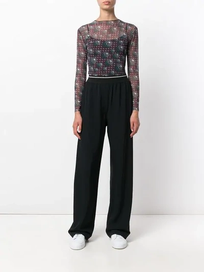 Pre-owned Jean Paul Gaultier Vintage Sheer Printed Top In Multicolour