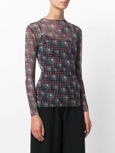 Pre-owned Jean Paul Gaultier Vintage Sheer Printed Top In Multicolour
