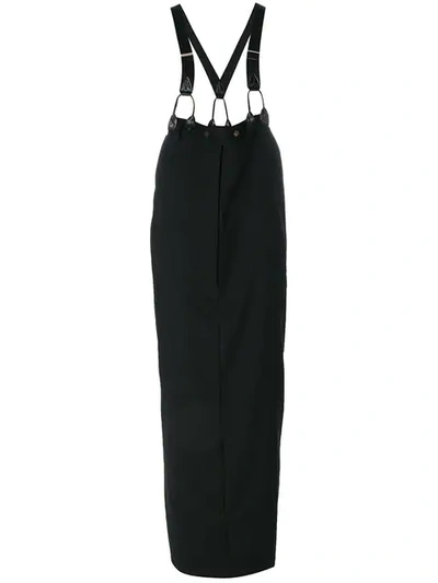 Pre-owned Jean Paul Gaultier Vintage Long Skirt With Suspenders In Black