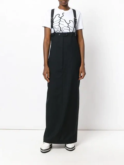 Pre-owned Jean Paul Gaultier Vintage Long Skirt With Suspenders In Black