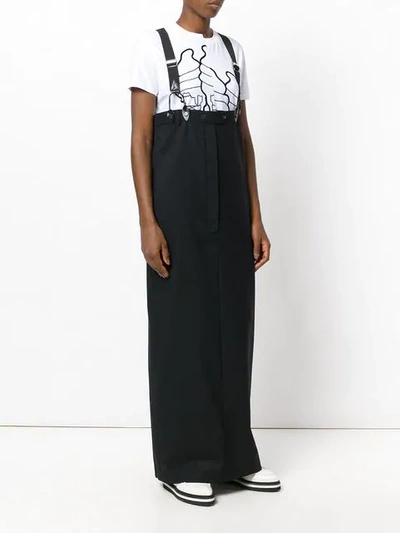 Pre-owned Jean Paul Gaultier Vintage Long Skirt With Suspenders In Black