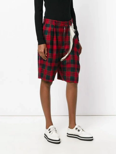 Pre-owned Deconstructed Tartan Bermuda Shorts In Red