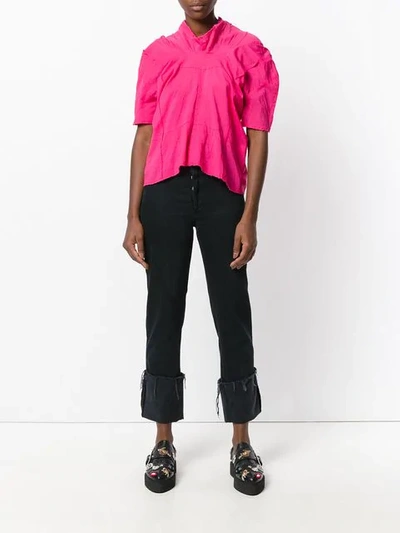 Pre-owned Comme Des Garçons Raw Edge Gathered Top In Pink