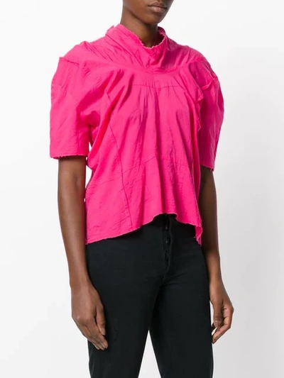 Pre-owned Comme Des Garçons Raw Edge Gathered Top In Pink