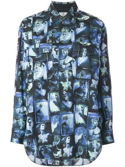 Pre-owned Jean Paul Gaultier Vintage Loose Photo Print Shirt In Blue