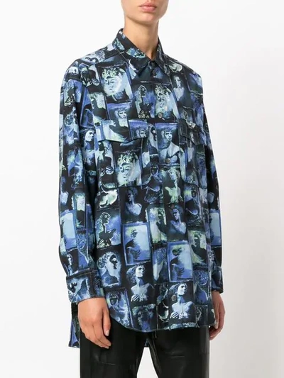 Pre-owned Jean Paul Gaultier Vintage Loose Photo Print Shirt In Blue