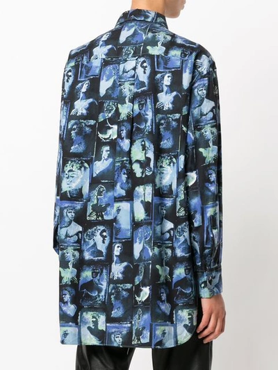 Pre-owned Jean Paul Gaultier Vintage Loose Photo Print Shirt In Blue