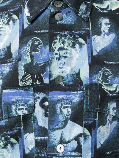 Pre-owned Jean Paul Gaultier Vintage Loose Photo Print Shirt In Blue