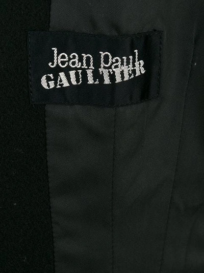 Pre-owned Jean Paul Gaultier Vintage Stripe Trim Fitted Jacket In Black