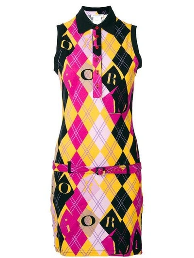 Shop Dior Christian  Vintage Argyle Polo Dress - Multicolour