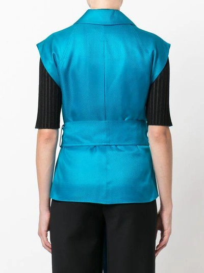 Pre-owned Versace 1980s Belted Waistcoat In Blue