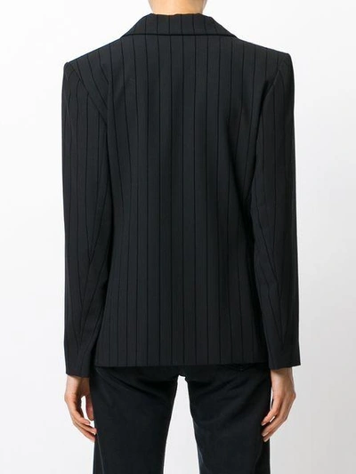Pre-owned Saint Laurent Striped Blazer In Black