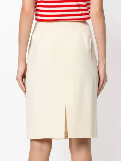 Pre-owned Saint Laurent Straight Skirt In Neutrals