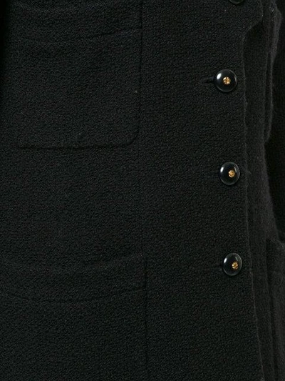 Shop Chanel Vintage Deep V-neck Knitted Cardigan - Black