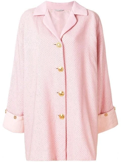 Pre-owned Versace Single Breasted Coat - Pink