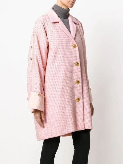Pre-owned Versace Single Breasted Coat - Pink