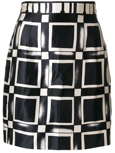 Pre-owned Versace Optical Print Mini Skirt - Black