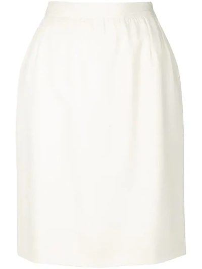 Pre-owned Saint Laurent Straight Skirt In White