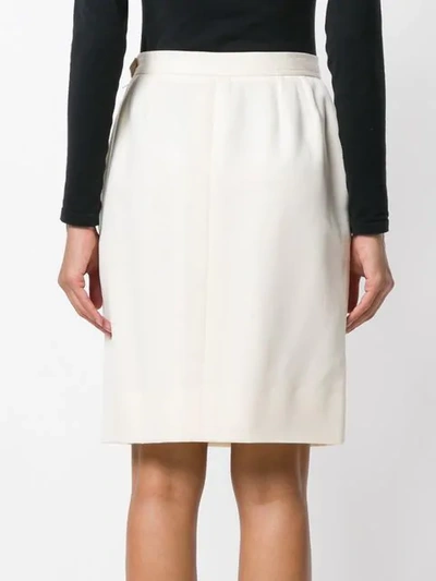 Pre-owned Saint Laurent Straight Skirt In White