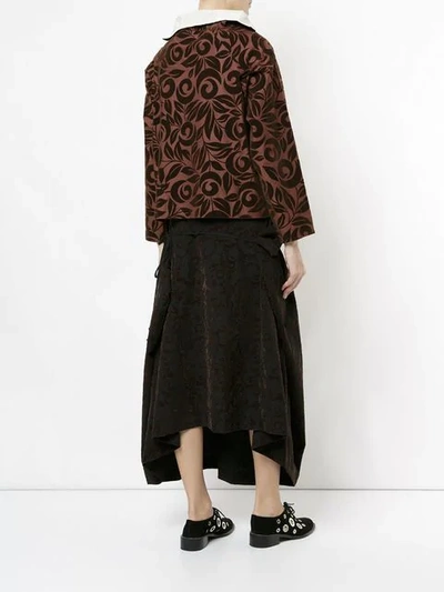 Pre-owned Comme Des Garçons Swirling Fleur Skirt Suit In Brown