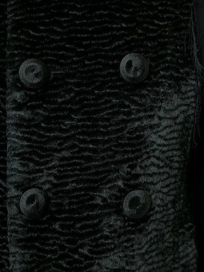 Pre-owned Comme Des Garçons Textured Double-breasted Coat In Black