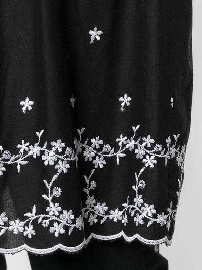 Pre-owned Comme Des Garçons Embroidered Skirt Over Trousers In Black