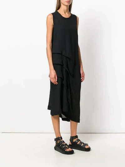 Pre-owned Comme Des Garçons 1990s Draped Sleeveless Dress In Black