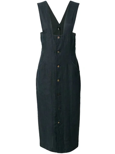 Pre-owned Comme Des Garçons Pinafore Midi Dress In Grey