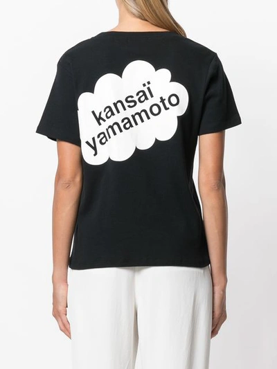 Pre-owned Kansai Yamamoto Vintage Face & Logo Printed T-shirt In Black