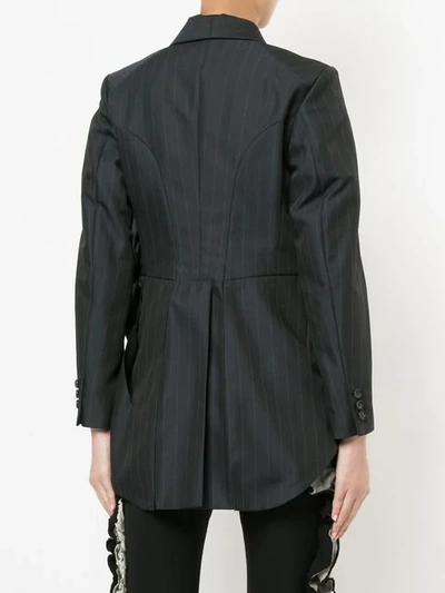 Pre-owned Comme Des Garçons Vintage 细条纹西装夹克 - 黑色 In Black