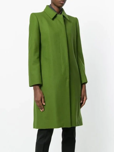 Pre-owned Saint Laurent Button Up Vintage Coat In Green