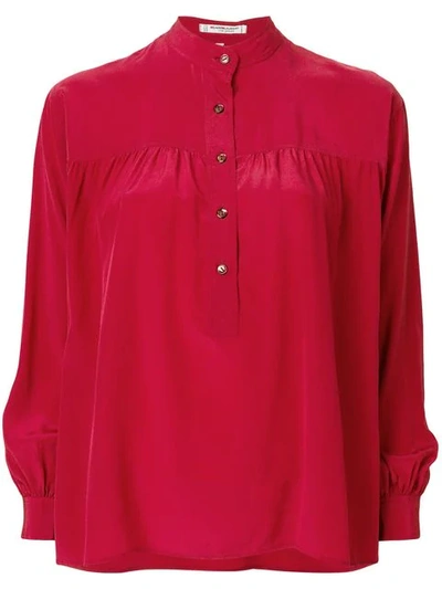 Pre-owned Saint Laurent Button Up Blouse In Red