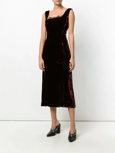 Pre-owned Dior  Sleeveless Velvet Dress In Red