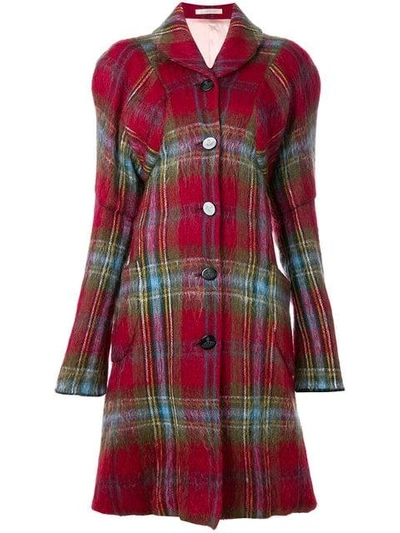 Pre-owned Vivienne Westwood Gold Label Tartan Coat In Red