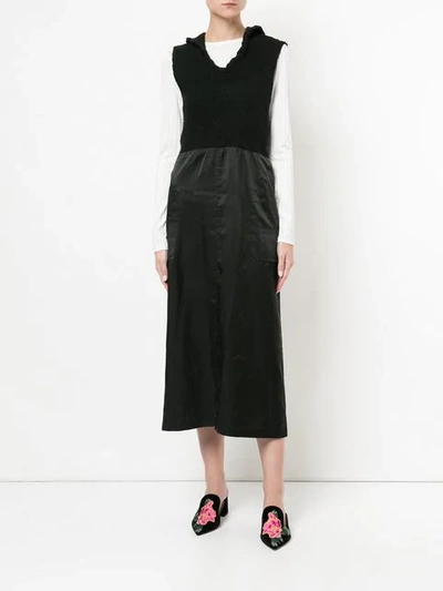 Pre-owned Comme Des Garçons Knitted Panel Dress In Black