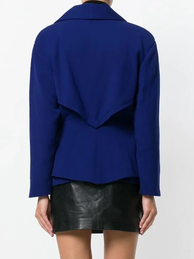 Pre-owned Mugler Semi-peplum Fitted Jacket In Blue