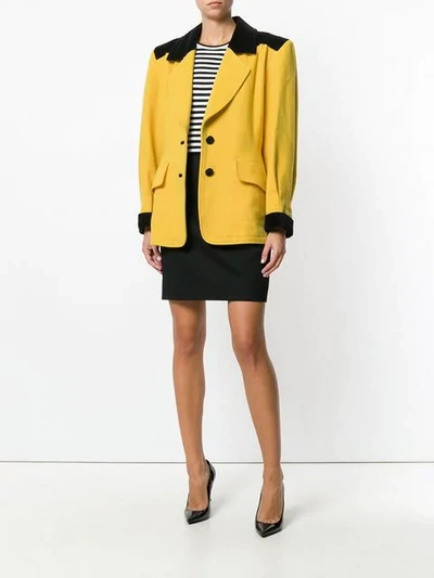 Pre-owned Saint Laurent Shoulder Pads Blazer In Yellow