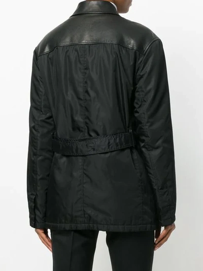 Pre-owned Prada Off-centre Zipped Coat - Black