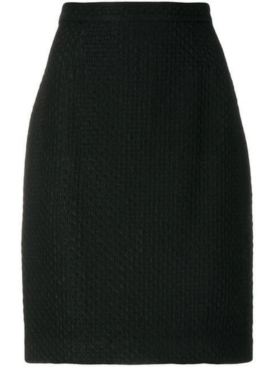 Pre-owned Krizia Vintage Straight Skirt In Black