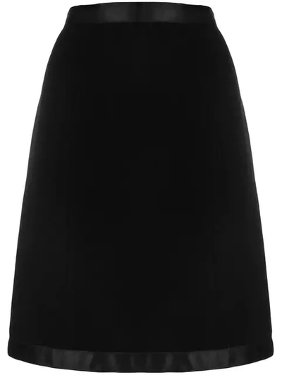 Pre-owned Chanel A-line Skirt In Black