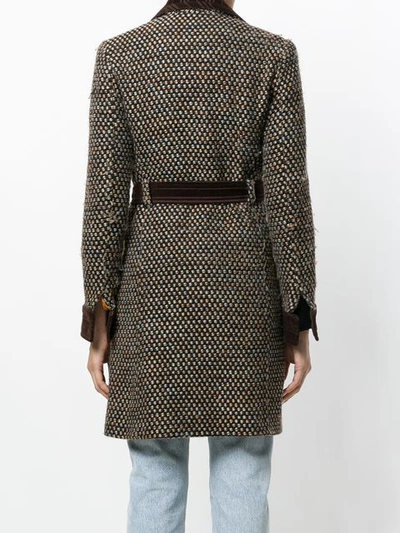 Shop Dolce & Gabbana Vintage Tie Coat - Brown