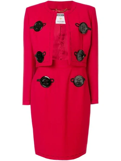 Pre-owned Moschino Vintage Two-piece Suit In Red