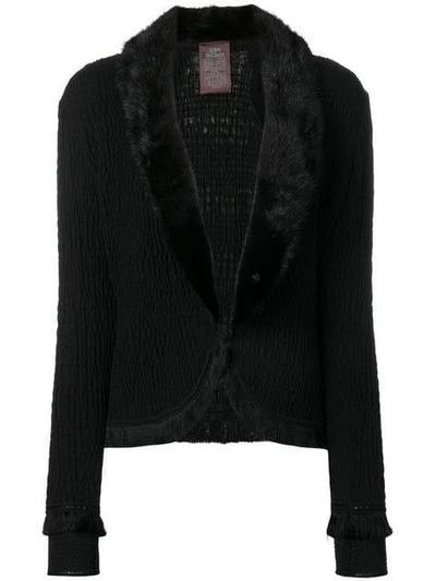 Pre-owned John Galliano Fox Fur Collar Jacket In Black