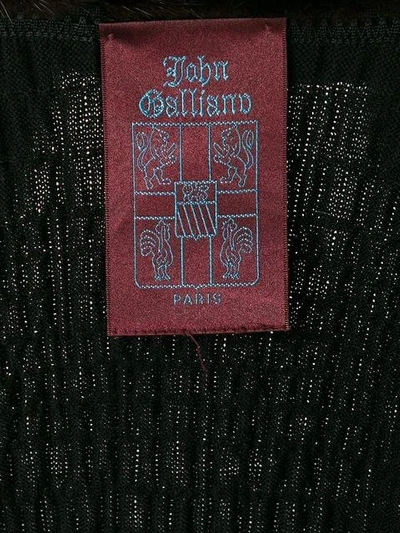 Pre-owned John Galliano Fox Fur Collar Jacket In Black