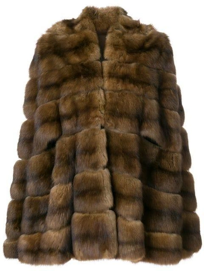 Pre-owned Fendi Fur Cape In Brown