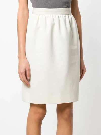 Pre-owned Saint Laurent Gathered Skirt In Neutrals