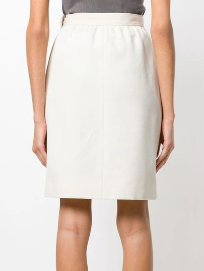 Pre-owned Saint Laurent Gathered Skirt In Neutrals