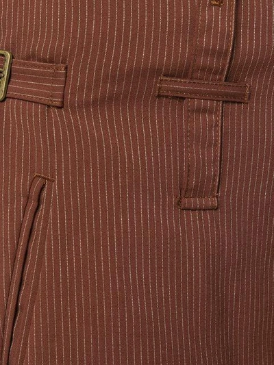 Pre-owned Jean Paul Gaultier Vintage High Waist Striped Trousers In Brown