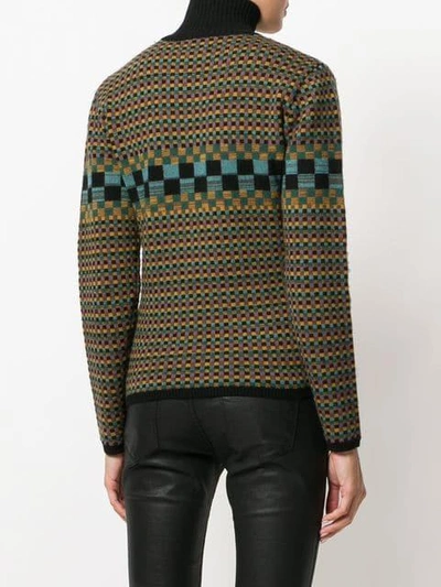 Pre-owned Jean Paul Gaultier Vintage Square Pattern Knit Jumper In Multicolour