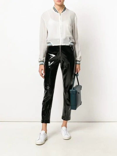 Pre-owned Jean Paul Gaultier Vintage Sheer Bomber Jacket In White